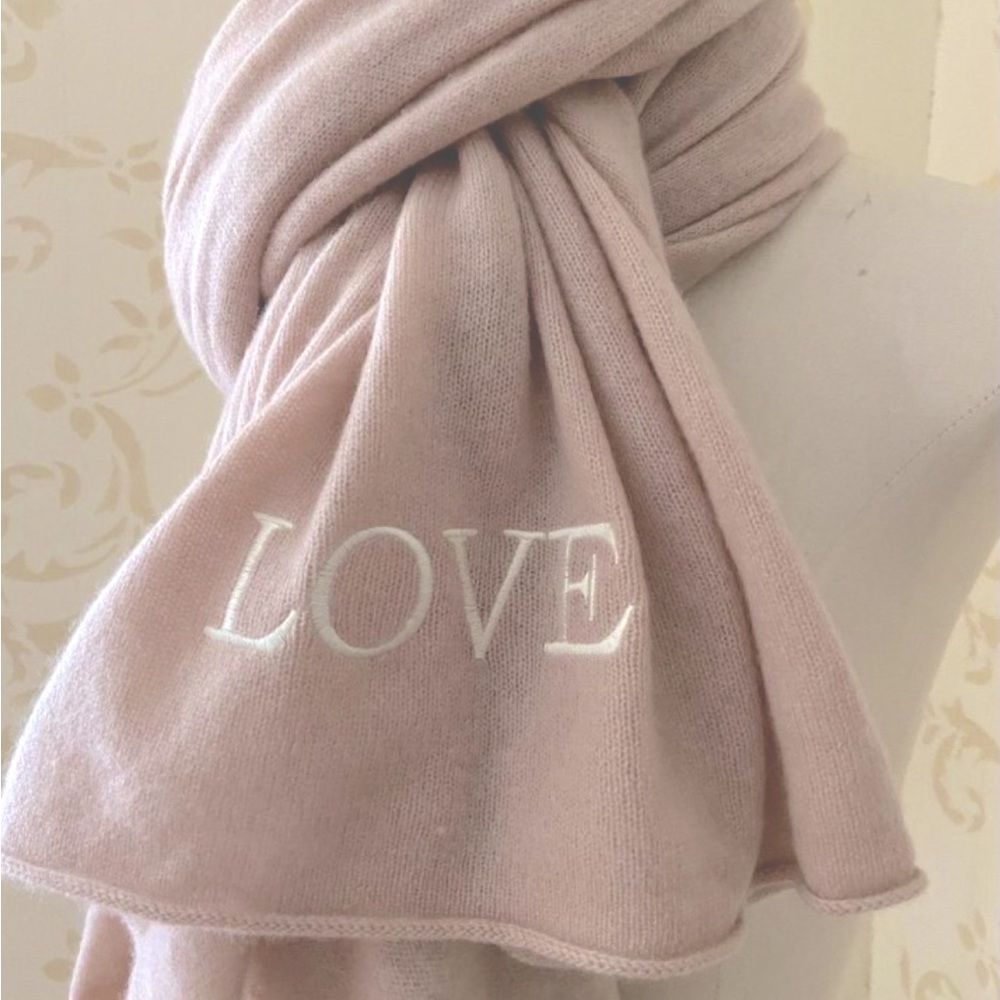 Naked Cashmere Embroidered "Love" Shawl/Wrap Scarf. So soft, so long and cozy.